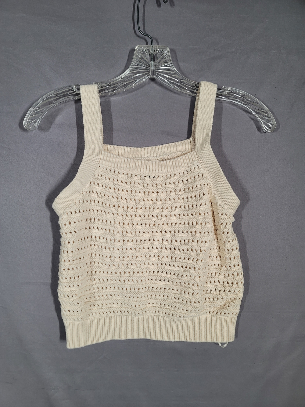 Universal Thread Cream Crochet Knit Camisole Tank